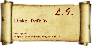Lisko Iván névjegykártya